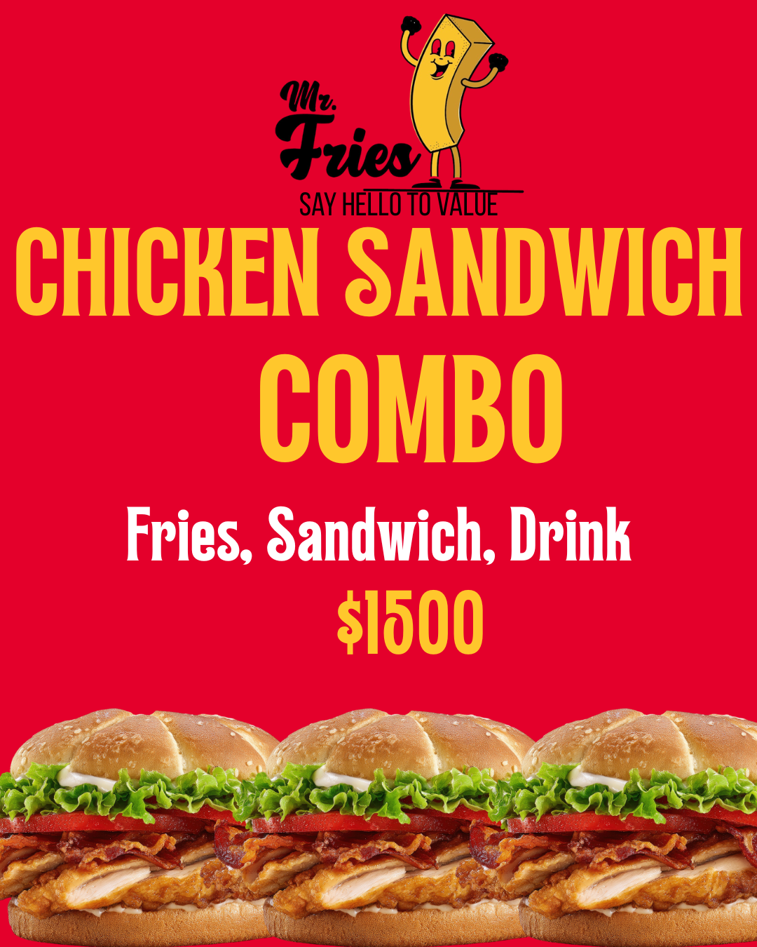 Chickn Sandwch Combo